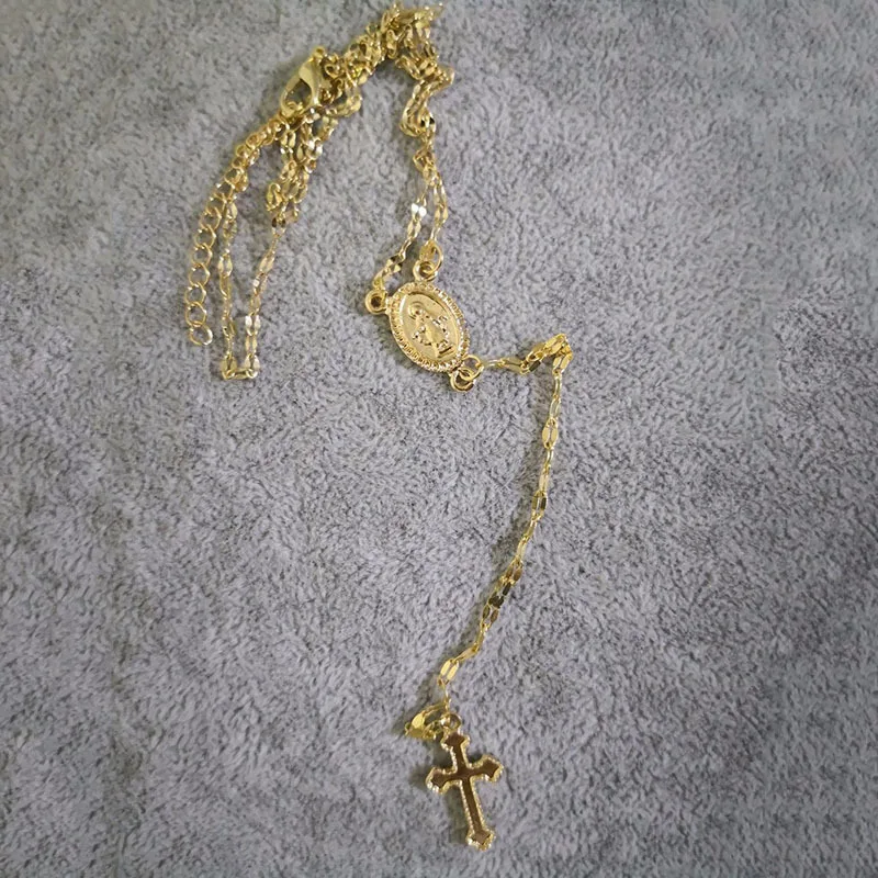 Abayabay Long Personalized Girl Cross Necklace Chain Women Yellow Gold Color Pendant TRENDY Collares Collier Necklaces Jewelry