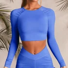 Vnazvnasi женский сексуальный однотонный топ с открытой спиной для йоги, с длинным рукавом, для бега, спортивная рубашка, супер удобные рубашки для тренировок в тренажерном зале