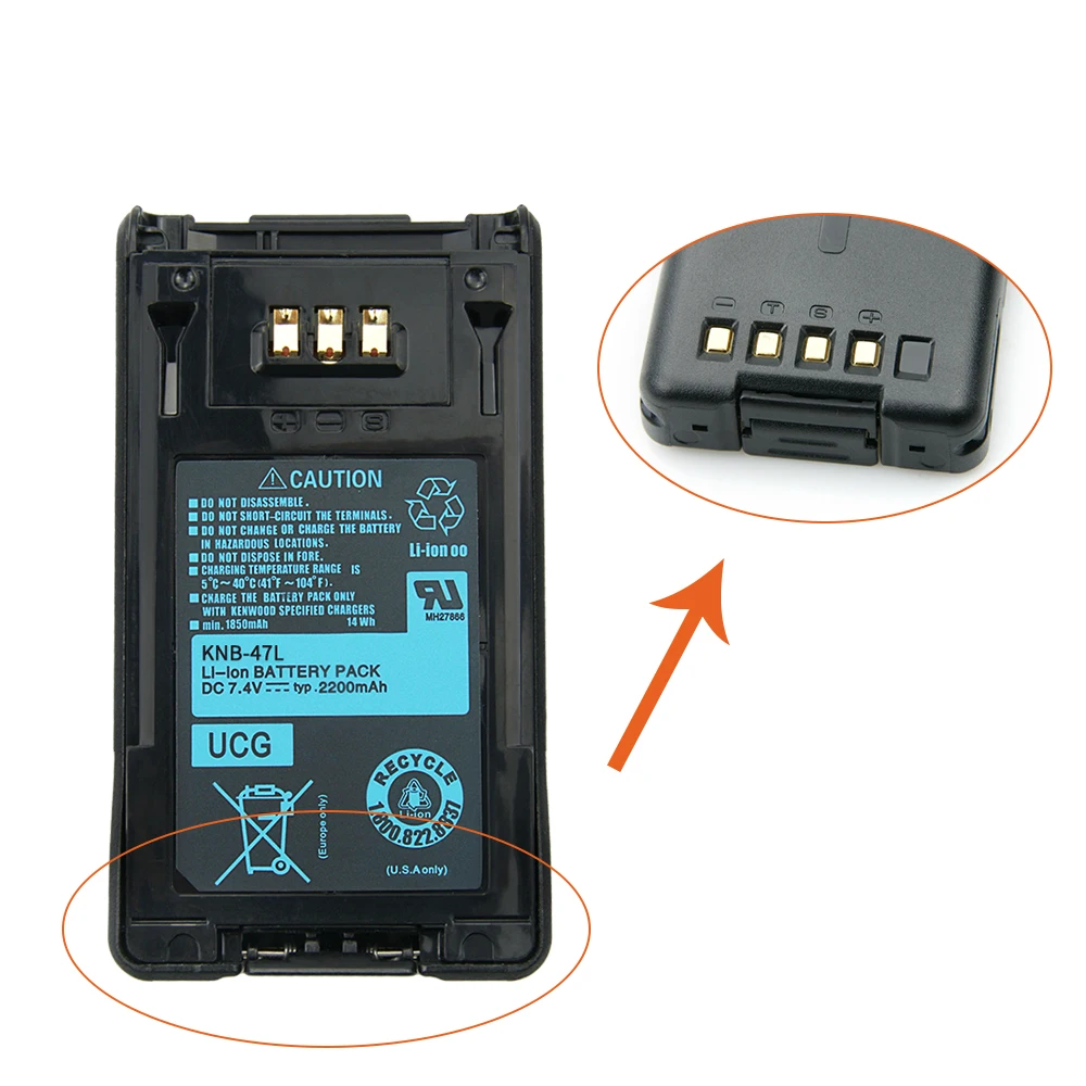 2X _ сменная батарея для Kenwood KNB-47L NEXEDGE TK-5220 двухсторонняя радио (подходит зарядного