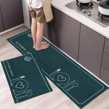 Waterproof Long Rug Fashionable Simple Nordic Style Kitchen Floor Mat Household Carpet Strip Door Mat Modern Home Decor