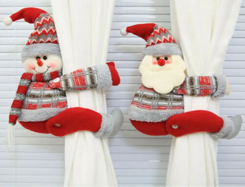 САНТА снеговик олень 219 Рождественская занавеска держатель зажим Пряжка