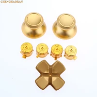 gold customs metal bullet buttons thumbstick cap l1 r1 l2 r2 dpad aluminum buttons for ps4 controller dualshock 4 jdm001 jdm011