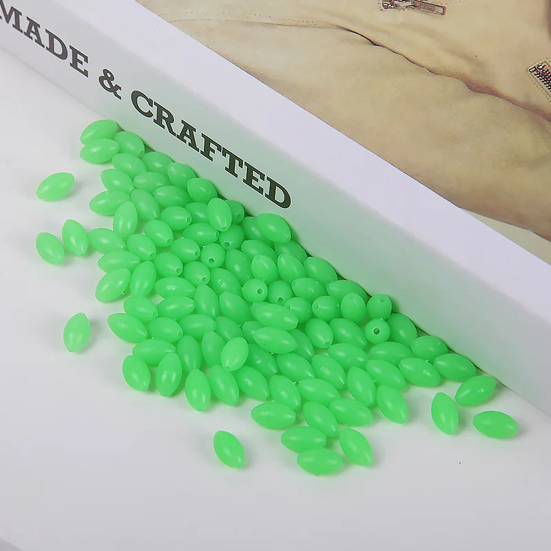 100 шт. овальные Мягкие пластиковые блестящие бусины для тройных крючков | Спорт и