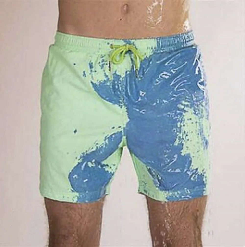 

Swim Shorts Mens Color-Changing with Water Discoloration Beach Pants Summer Men Temperature-Sensitive Swim Trunks Shorts