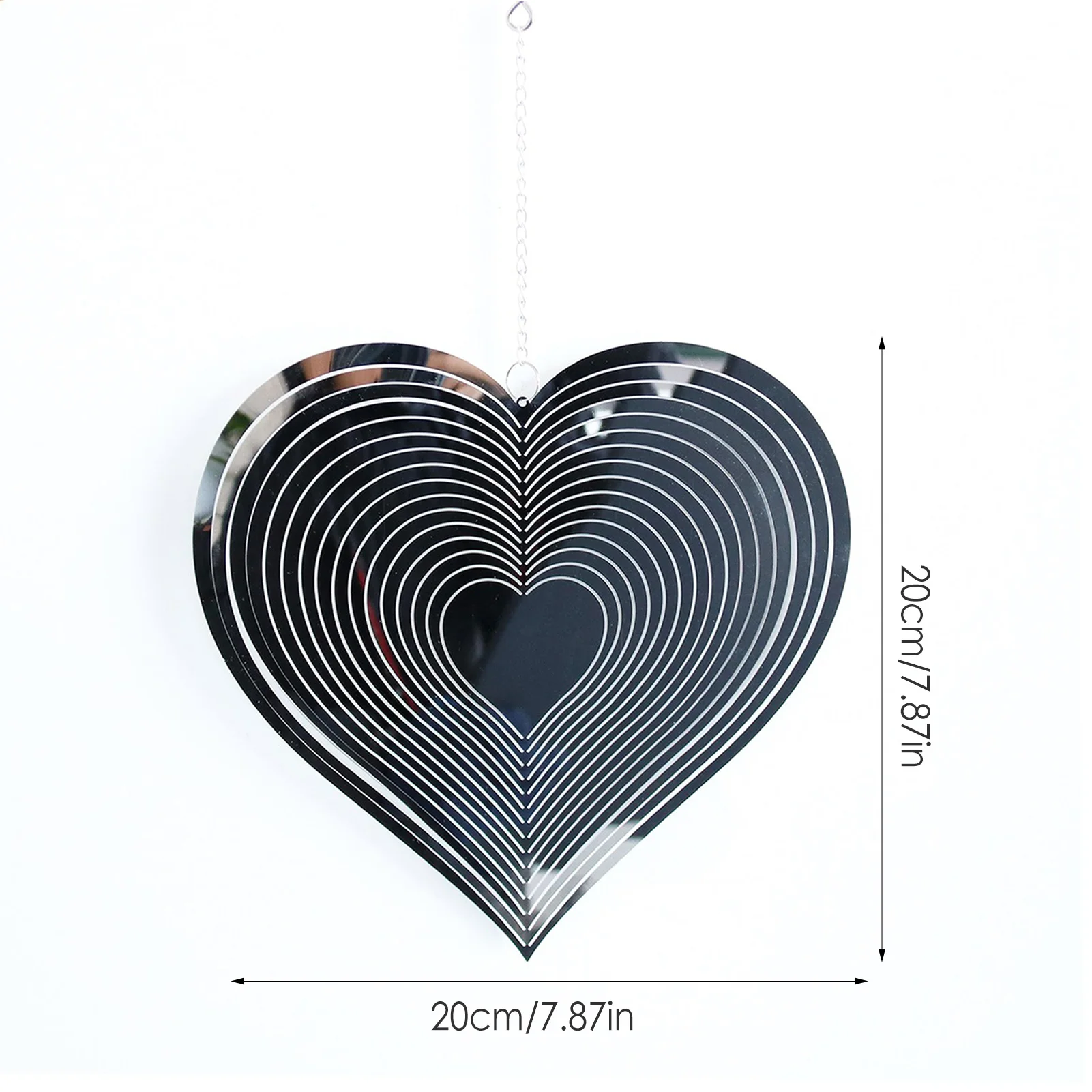 

Beating Heart Wind Spinner Love Metal Wind Chime Rotating Wind Chime Wind Rotating Ornament Stainless Steel Metal Wind Catcher