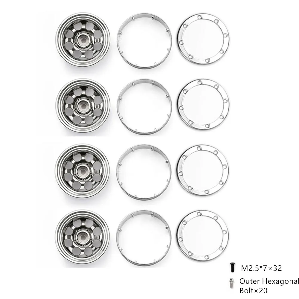 A Для GRC 1," дюймовые алюминиевые хромированные колеса Beadlock ступицы G08 для 1/10 Jeep SCX10 TRX4 90046 колесные диски RC сканеры автомобильные аксессуары - Цвет: A