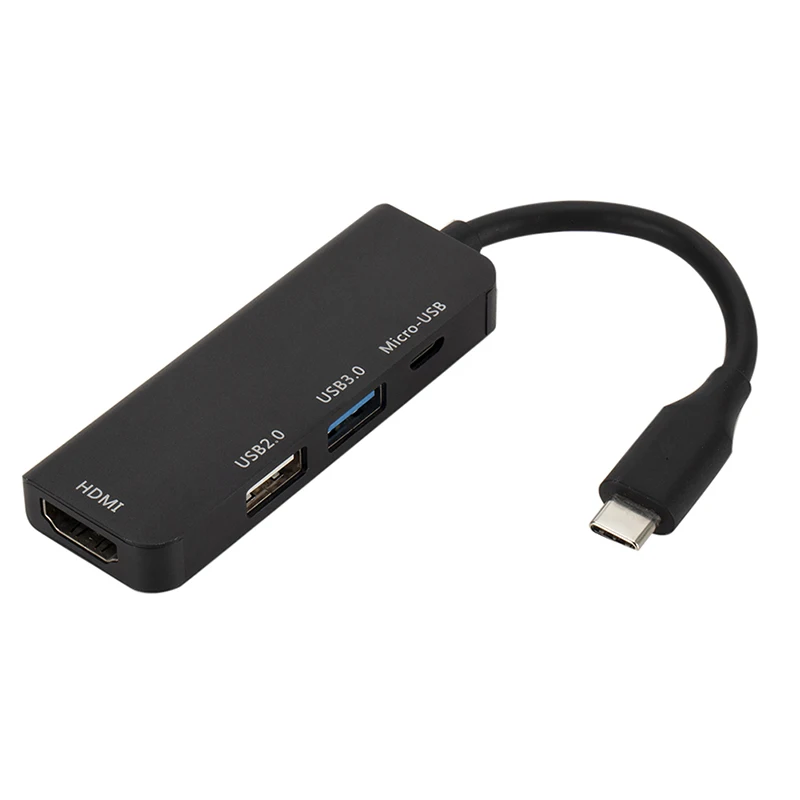 Usb хаб Тип C на HDMI Совместимость USB2.0/USB3.0/HDMI/Micro USB 1080P адаптер для компьютера