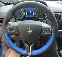 for maserati quattroporte ghibli levante diy hand stitched leather suede steering wheel cover interior car accessories