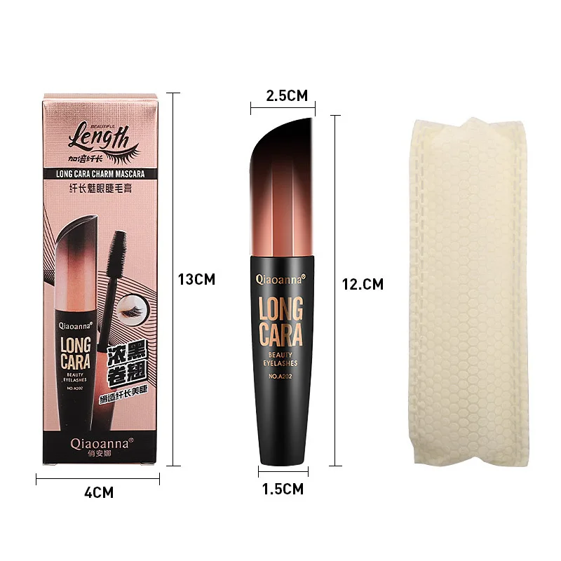 

Qiaoanna Organic Thick Lengthening Eye Cosmetic 3d Silk Mascara Waterproof Curved Bending Private Label
