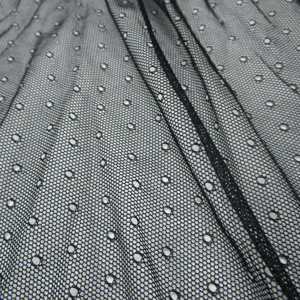 Сетчатая ткань цвета слоновой кости эластичная кружевная в горошек для свадьбы