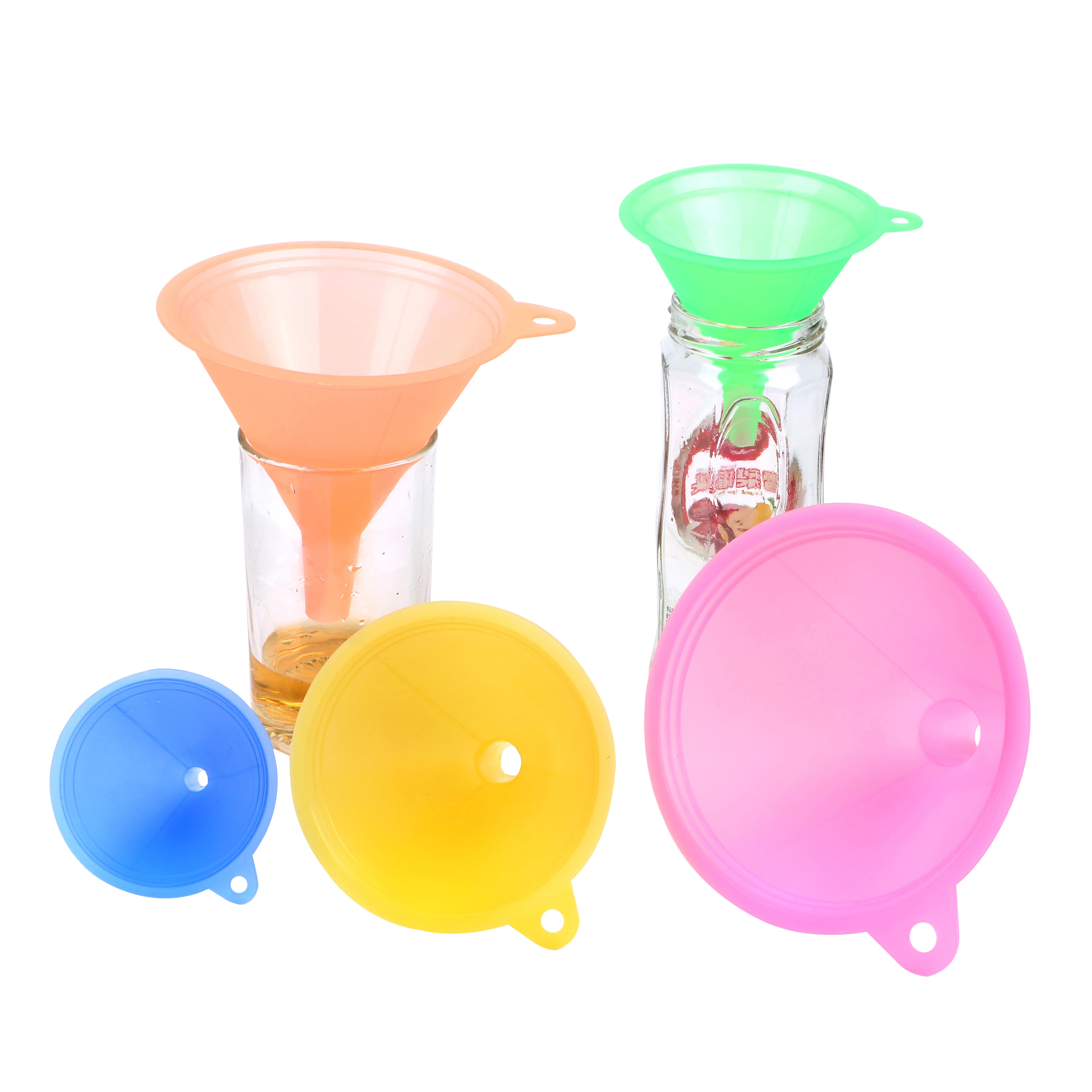 Pinkycolor Translucent 5pcs/set Kitchen Mini Funnel Food-grade Material Bar Wine Flask Funnels | Дом и сад