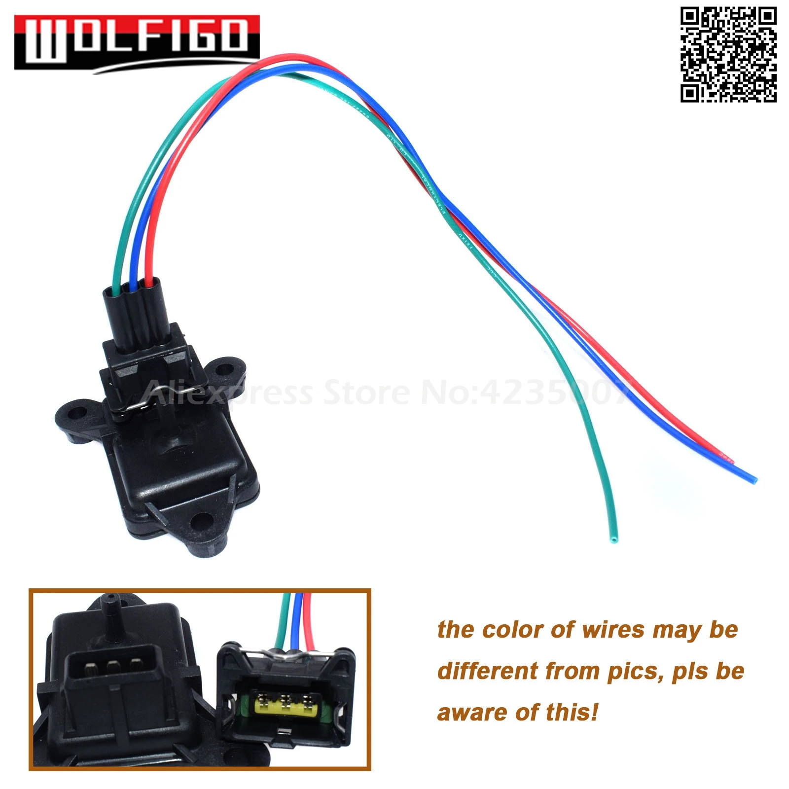 WOLFIGO Новый 46531222 1563J4 Map Датчик давления с разъемом и отрезок провода для Fiat Panda 96092693