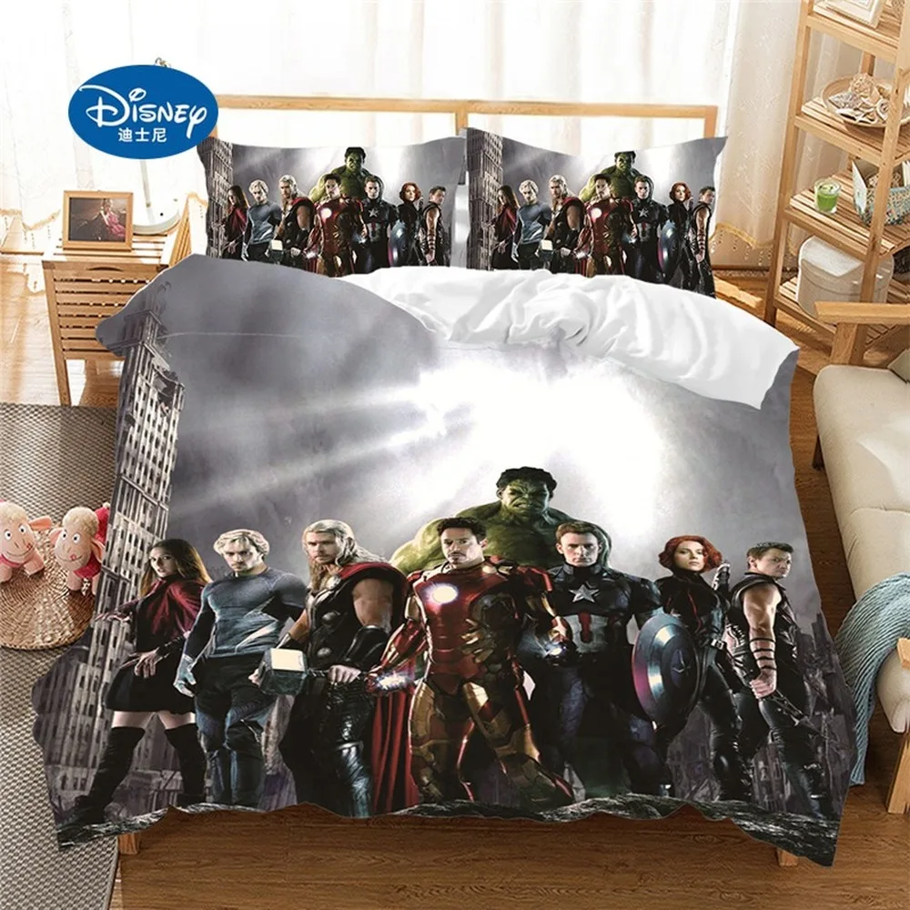 Disney Marvel Avenger Alliance 3D bedding set iron Man Queen King size comforter sets bedclothes Cartoon Duvet cover | Дом и сад