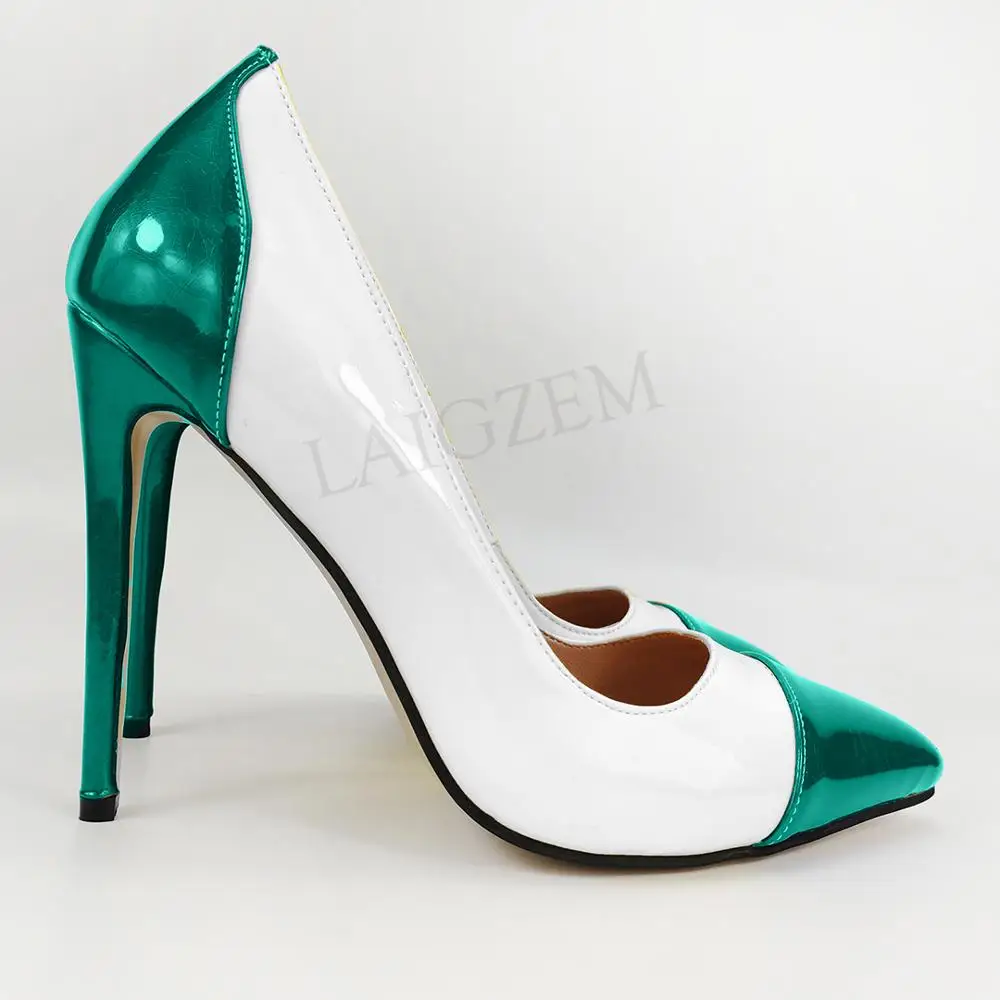 LAIGZEM/разноцветные женские туфли лодочки на каблуке 4 сезона Классические