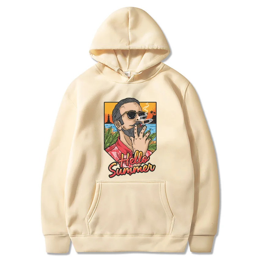 

2021 men's spring and autumn new hoodie fashion solid color printed sweatshirt casual cotton sweater pullover sweatshirt hoodie