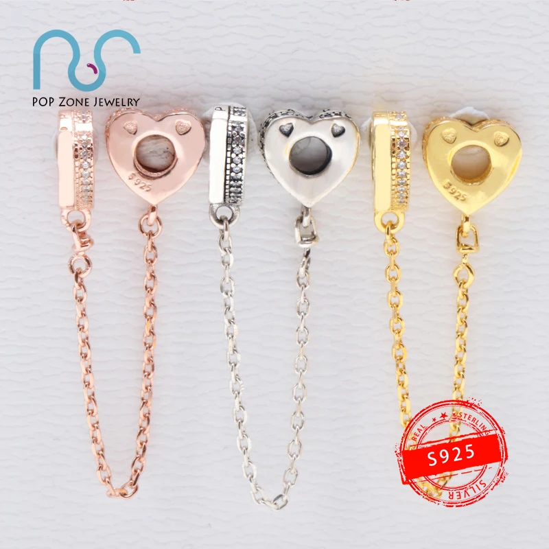 

Fit Original Brand Pandora Charm Bracelet Safety Chain S925 Sterling Silver Colorful Arc Love Chain Luxury Fashion Women Jewelry