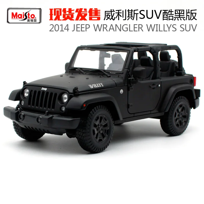 

Модель автомобиля Maisto 1:18 2014, модель джипа Wrangler WILLYS, черная, литая под давлением, в коробке, 31610