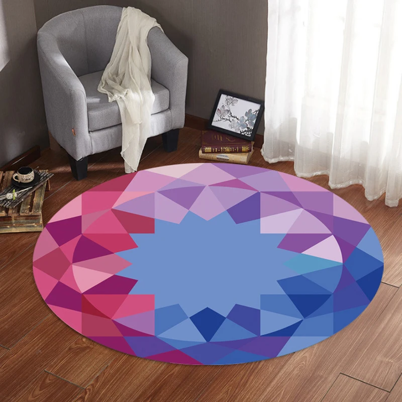 3D Круглый ковер для гостиной большой Противоскользящий коврик спальни коврики
