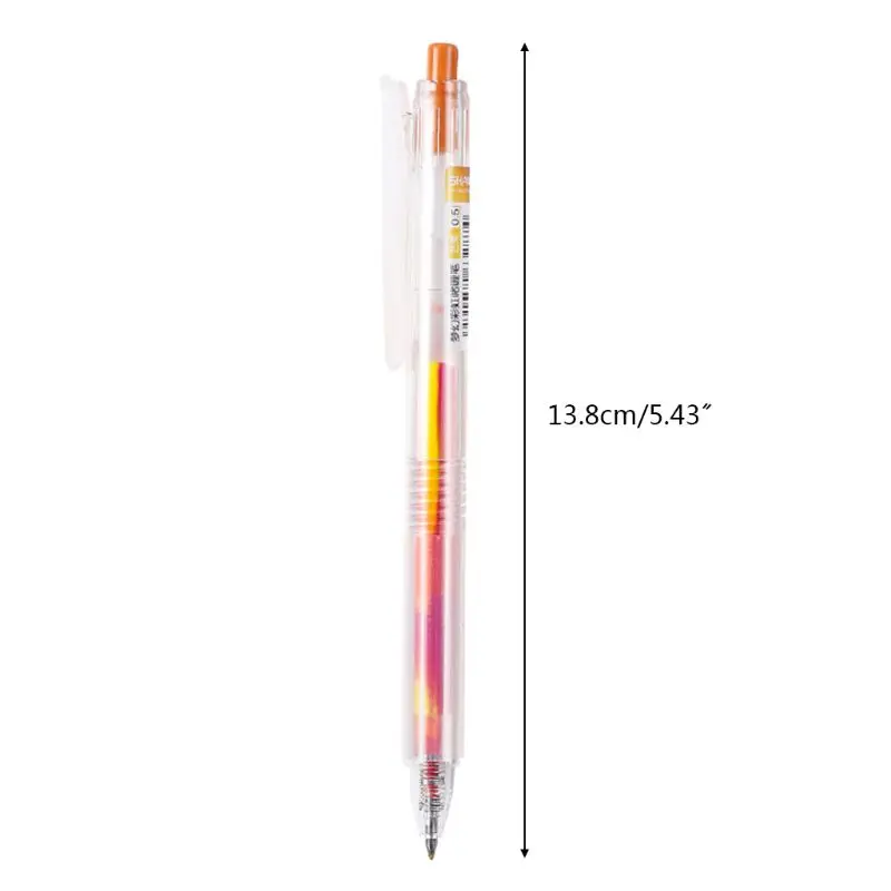 

5pcs Rainbow Gradient Color Gel Pen 0.5mm Marker Hook Line Pens Stationery Student School Office Supplies