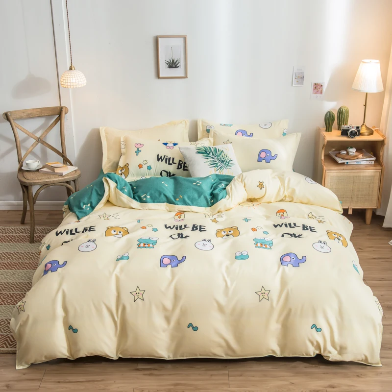 

Комплект постельного белья 4 в 1,1 с уникальным дизайном, пододеяльник, 2 подушки и 1 простыня, Королевский, двуспальный, полноразмерный