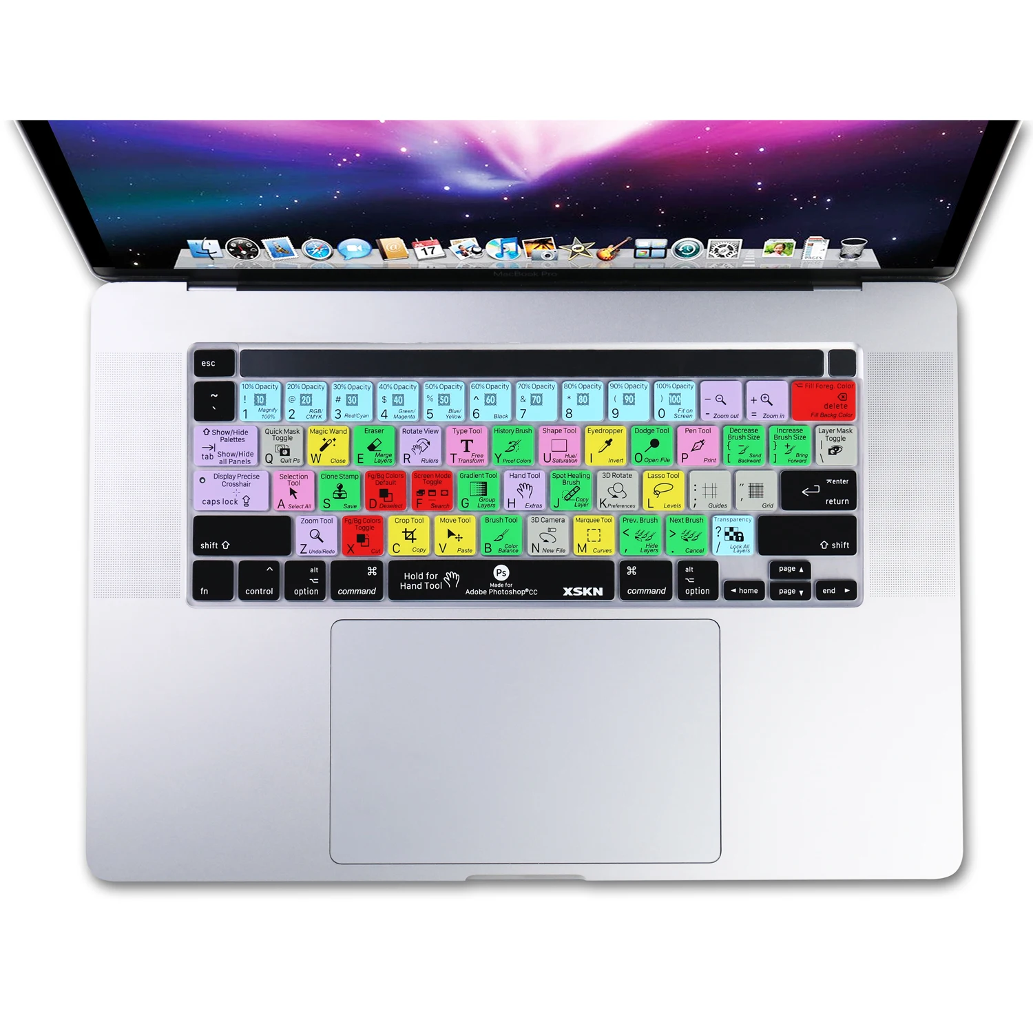 

XSKN Photoshop CC Shortcuts Keyboard Cover Skin for New MacBook Pro 13.3/16 inch with Touch Bar Model A2141 A2338 M1 A2289 A2251