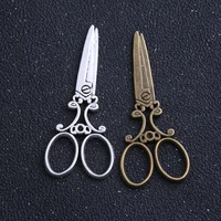 6pcslot 2560mm two color antique metal alloy big scissors charm pendants jewelry charms