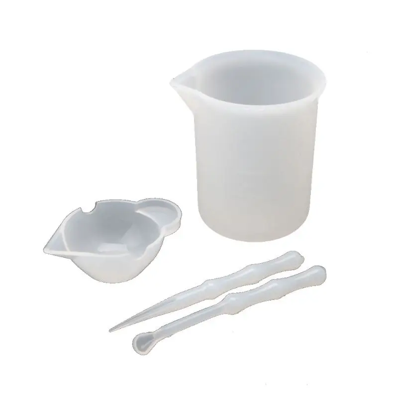 

4Pcs Reusable Silicone Resin Mixing Measuring Cups Sticks Spoon Jewelry Tools Q1FA