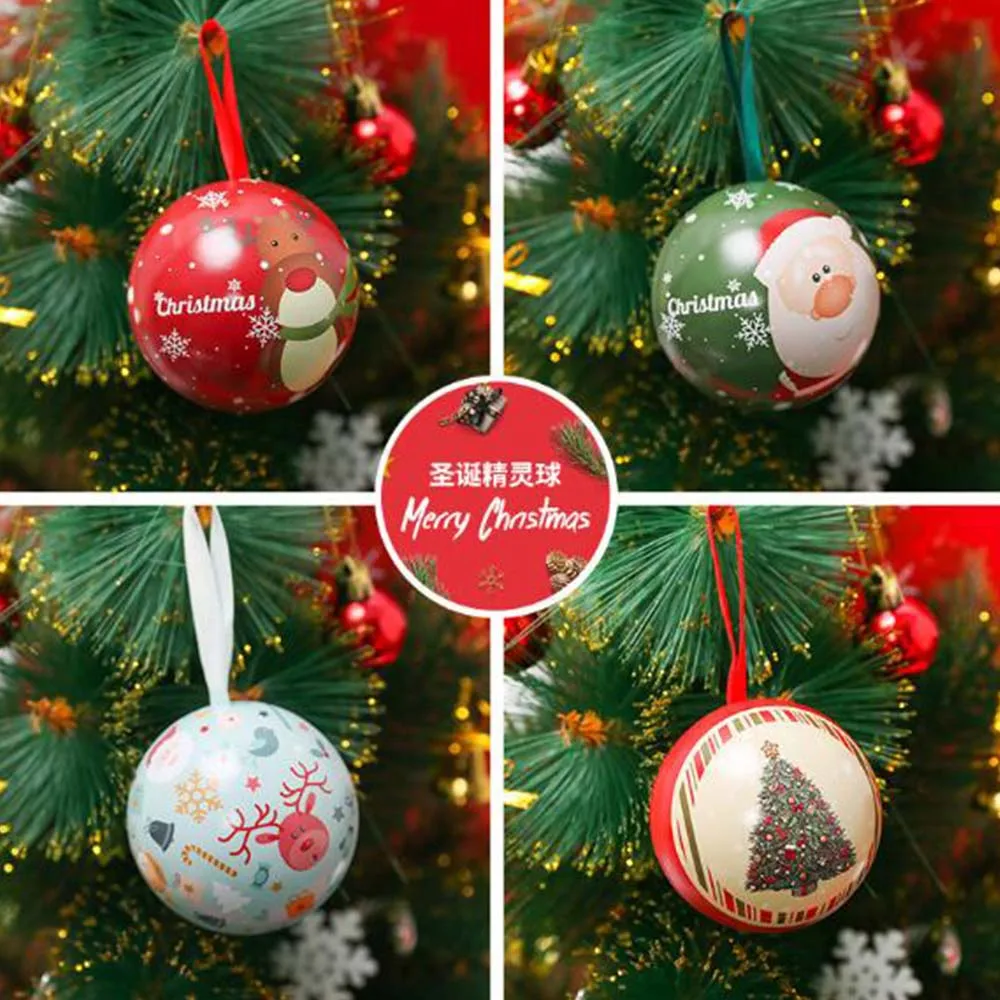 Рождественский подарок коробка Рождество железный шар круглая конфет упаковка