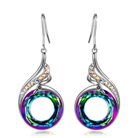 charm phoenix drop earrings fashion s92 5 jewelry inlay colorful rainbow crystal zircon womens wedding engagement accessories