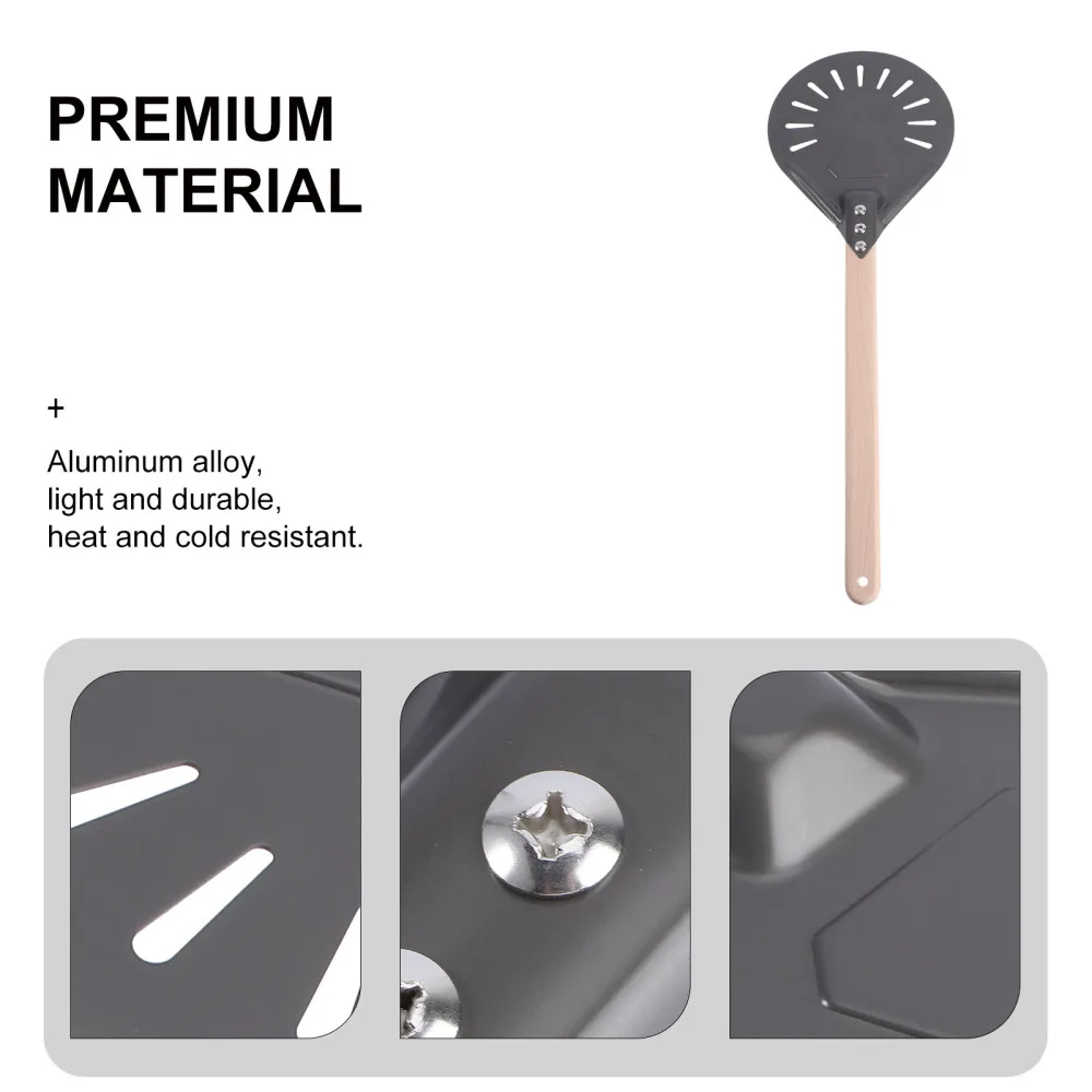 

8 Inch Metal Pizza Spatula Wood Handle Turning Pizza Peel Pizza Paddle Accessory