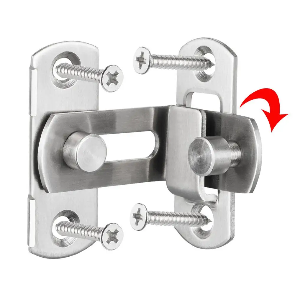 Дверная защелка болт нержавеющая сталь 90 ° ящик шкафа легко монтируется