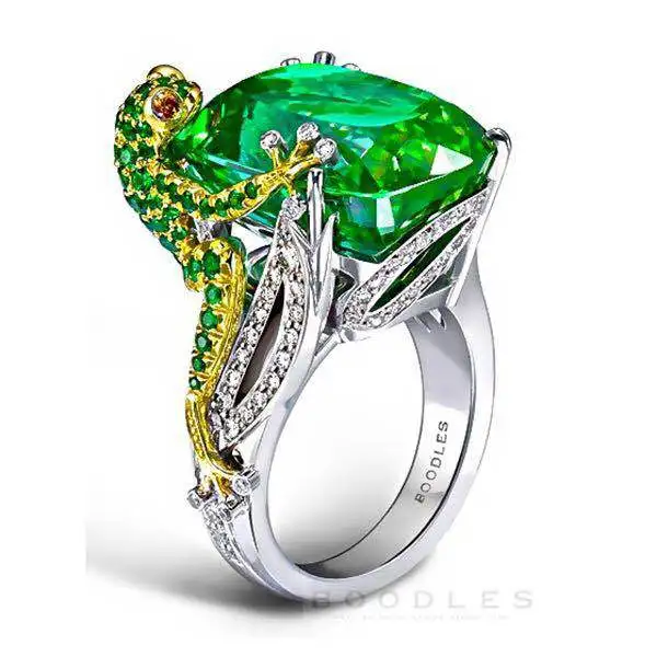 

Bulk Gemstone Rings Chameleon Lizard ring Hip Hop Personality Jewelry Party Fashion Accessories
