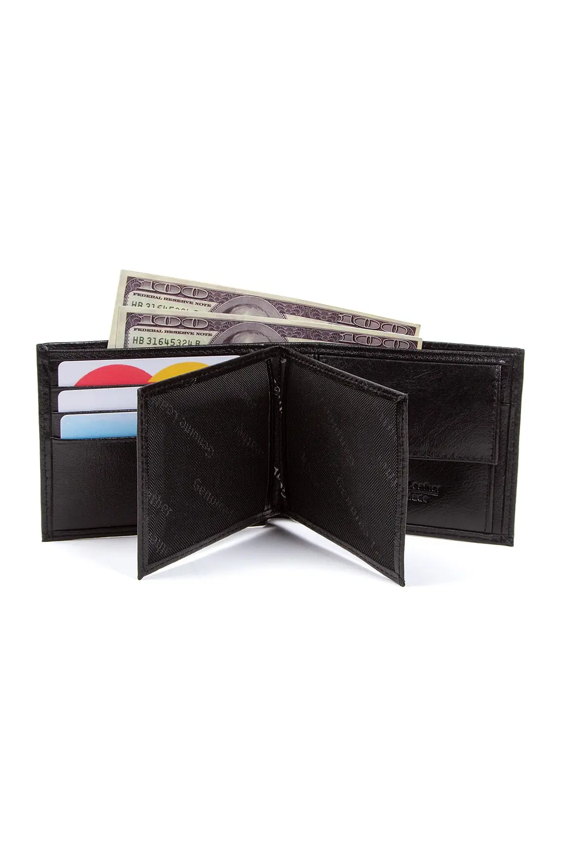 

%100 Genunie Cow Leather Men Wallets with Coin Pocket Classical Male Purse Multi Function Credit Business Card Holders