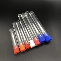 100 pieceslot 12100 15100mm 15150mm plastic tubes with cap hard transparent plastic test tube with caps