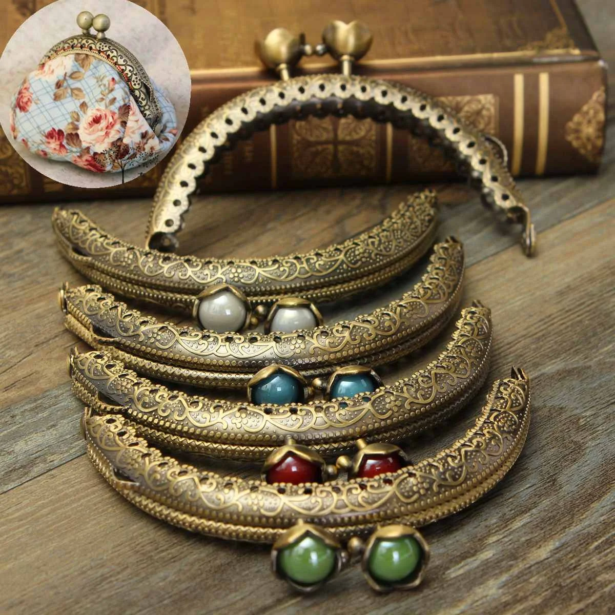 5 шт./лот DIY бронзовая Тыква Голова монеты кошелек рамки металлическая застежка