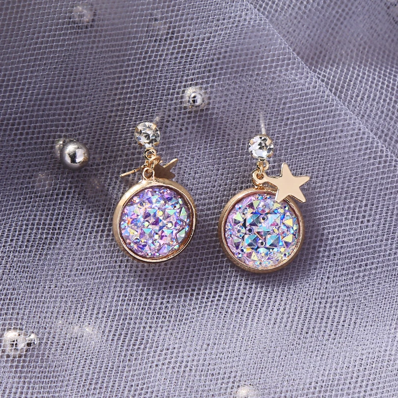 Ethinic New Arrival Drop Earring For Women Korean Cute 2 Style Shine Star Handmade Appointment Date Gift Jewelry | Украшения и