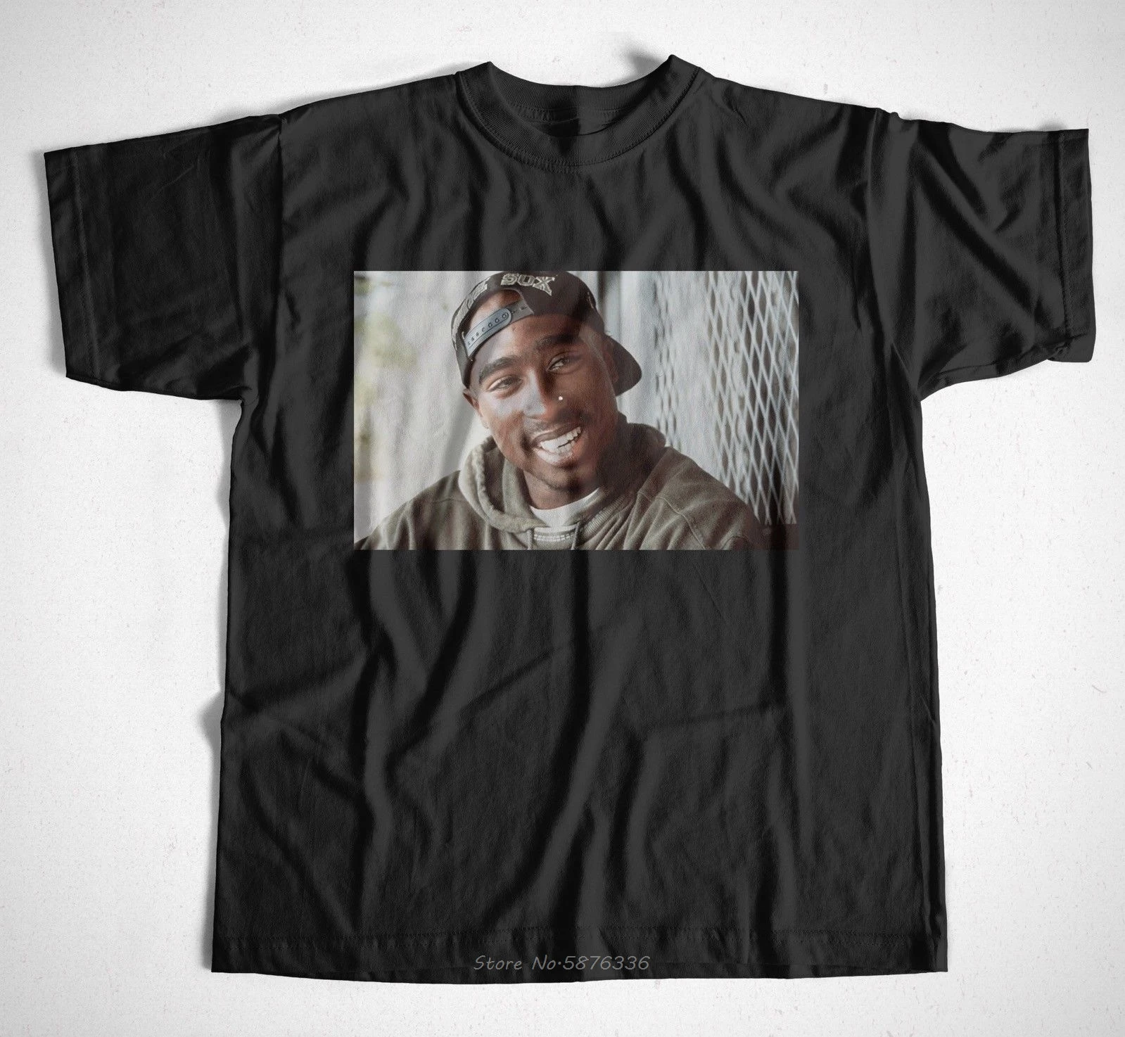 Футболка мужская черная хлопковая 2pac Makaveli West Coast крутая тенниска в стиле хип-хоп