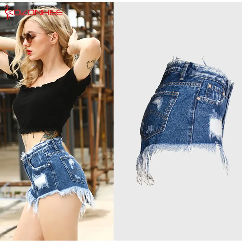 Loose Tassel Ripped Denim Shorts Women with Mid Waist Sexy Thin Jeans for girls Distressed #76 | Женская одежда