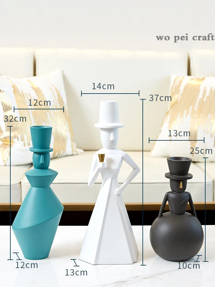 

Nordic Gentleman Resin Portrait Statuette Geometric Decorative Abstract Figure Statue Desk Decoration Crafts Vintage Home Decor
