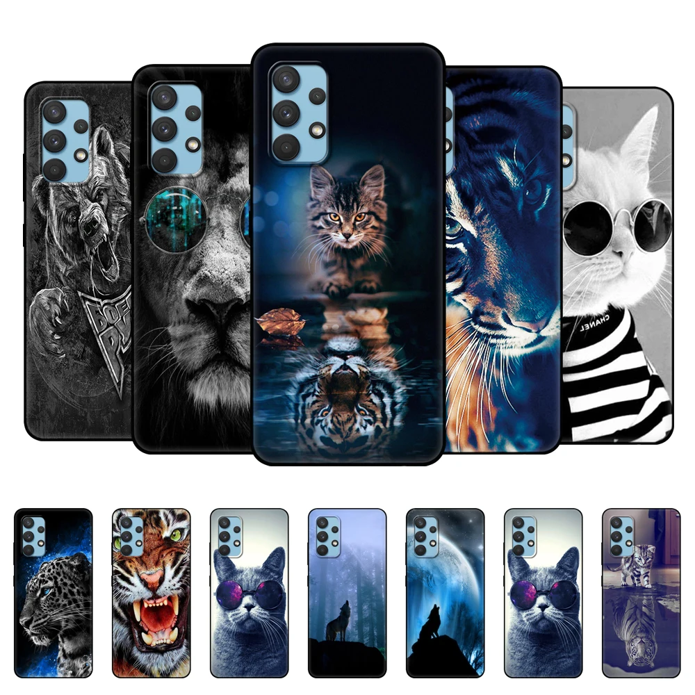 Чехол для Samsung Galaxy A32 A52 A72 задняя крышка телефона 4G A52S 5G 2021 черный чехол из ТПУ с