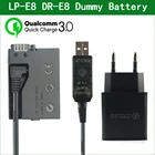 QC3.0 USB к LP E8 ACK E8 USB-кабель для привода, внешний аккумулятор, соединитель постоянного тока для Canon EOS 550D 600D 650D 700D T2i T3i T4i X4 X5 X6i