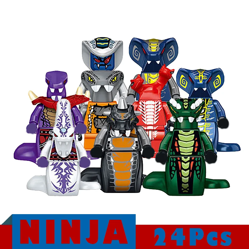 Ninjagoo блоки 24 в 1 призрак злой ниндзя питор Chop'rai Mezmo змеиная армейская модель