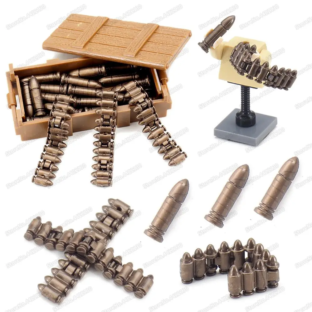 Guns Bullet Chain Military Assembling Building Block Legion Weapons Set Moc WW2 Equipment Special Soldier Model Gifts Child Toys | Игрушки и
