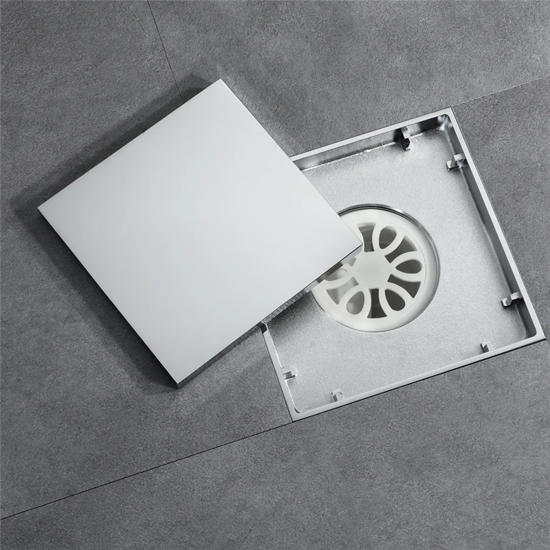 Невидимый квадратный Слив для пола 15x15 см слив ванной комнаты Твердый латунный