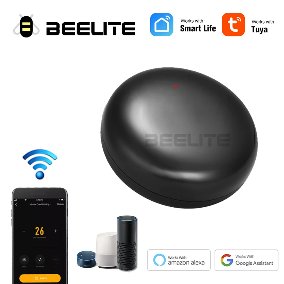 

Beelite WiFi IR Remote Control For Air Conditioner TV DVD Tuya Smart Home Universal Remote Controller For Alexa Google Assistant