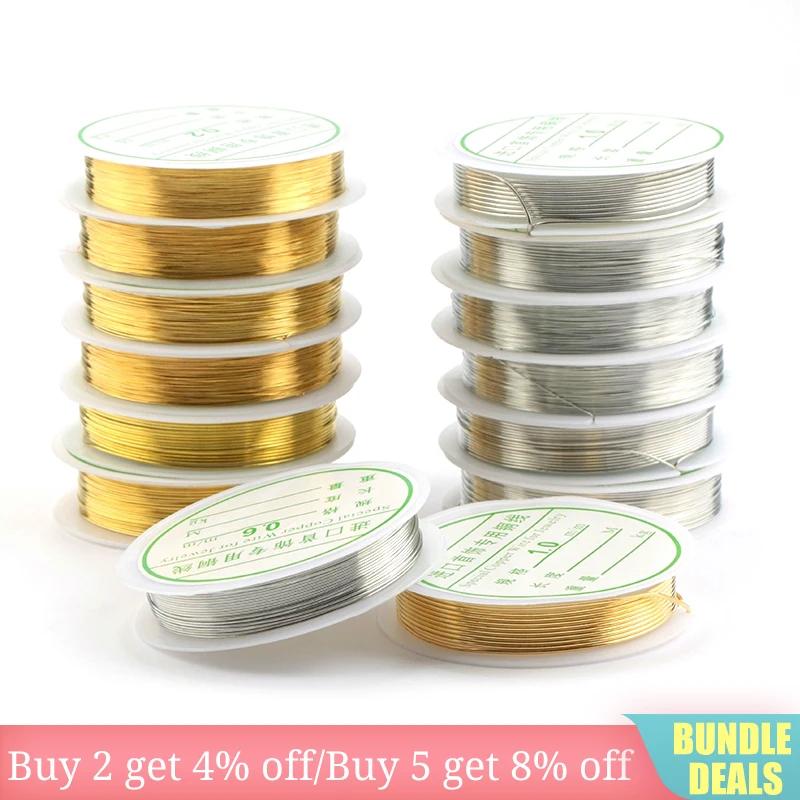 Нить для бисероплетения металлическая проволока с золотым и серебряным