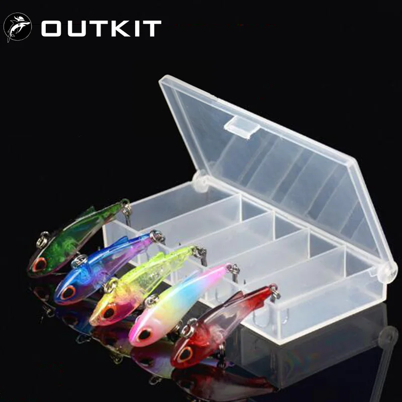 

New 5pcs Mini VIB 4.5cm 4g Fishing Lure Set Kit With Box CrankBaits Wobblers Lures Sinking Carp Fishing Tackle Artificial