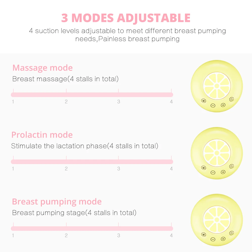 Extractor de leche el&eacute;ctrico individual o doble, bomba de pecho de extracci&oacute;n poderosa sin BPA, dispositivo con USB y almohadilla de calor y fr&iacute;o, para biber&oacute;n de beb&eacute;-5