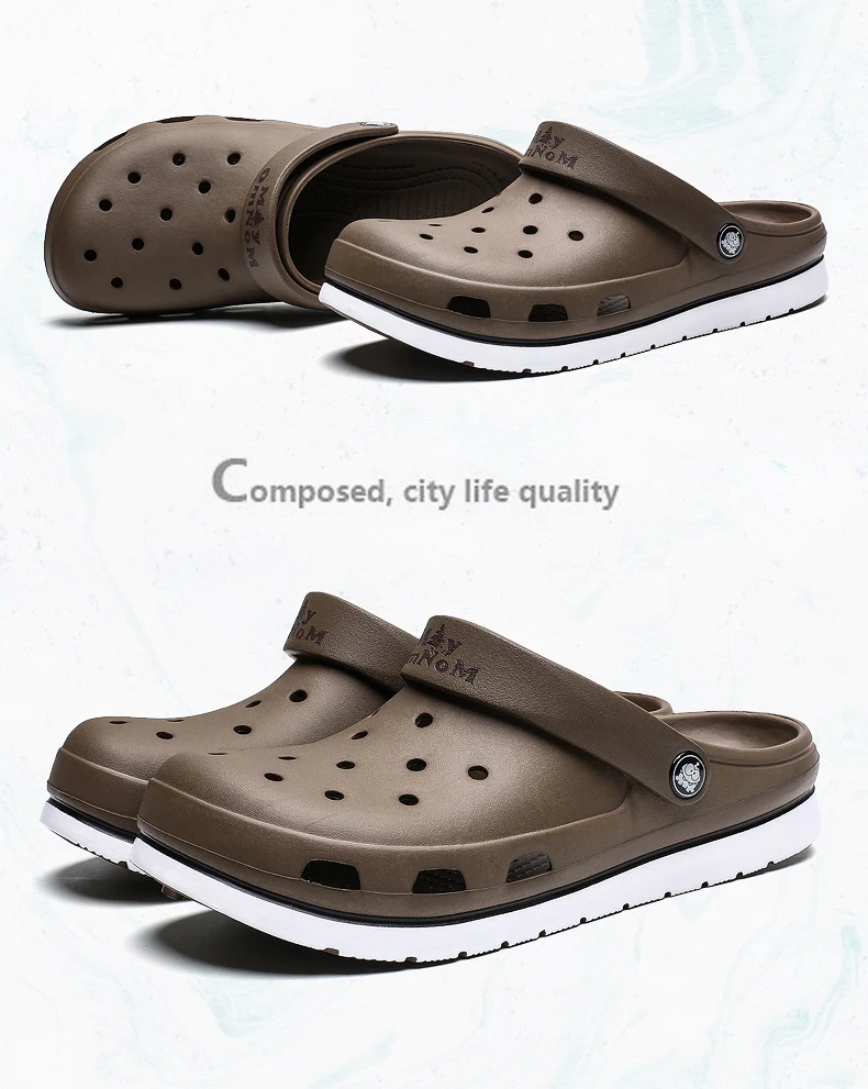 Crocse Crocks/мужские сандалии для бассейна; летняя Уличная обувь для пляжа; мужские садовые Сабо без застежек; Повседневная водонепроницаемая обувь для душа; Crock