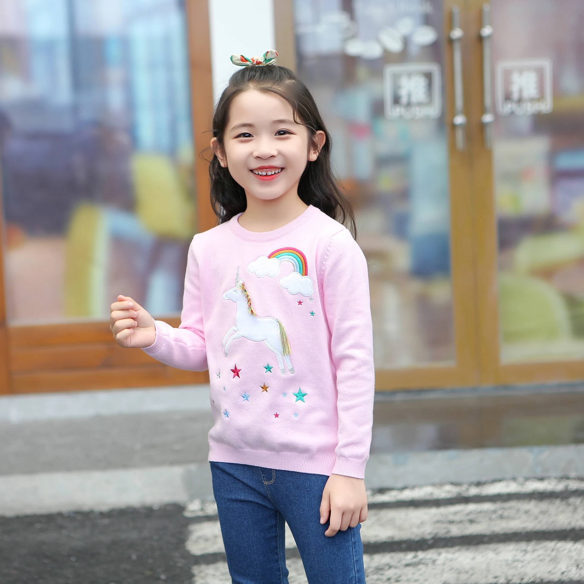 Свитер для маленьких девочек мягкий пуловер Свитера на весну и осень Детская